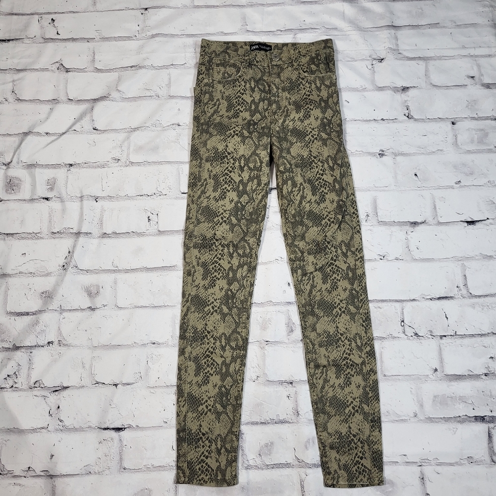 Zara Gray Black High Waisted Python Snake Print S… - image 2